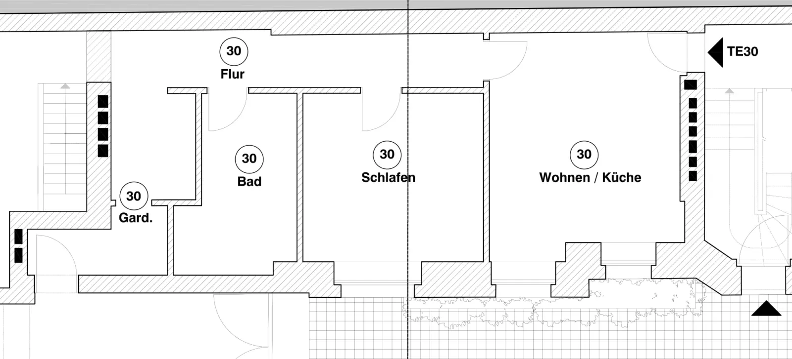 Grundriss: Teileigentum mit 2 Zugängen, geeignet für Ferienwohnung